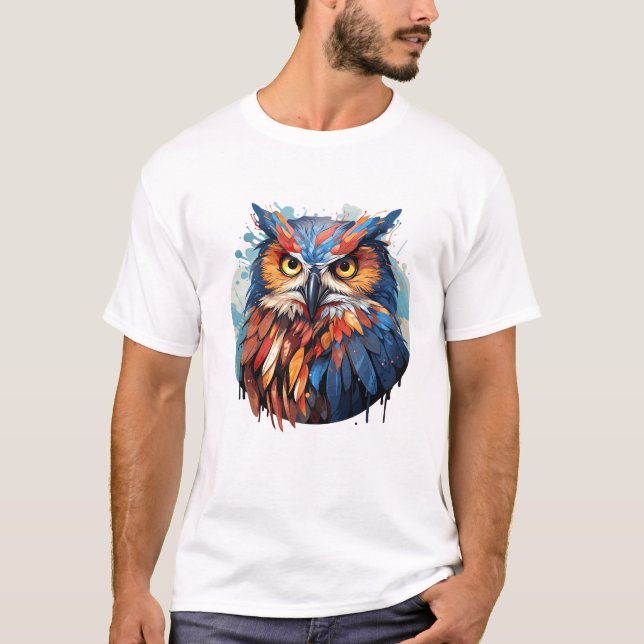 T-shirt Hibou Oiseau Animal Monde Faune Beauté Découverte (Devant)