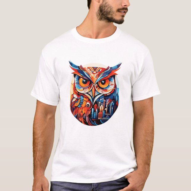 T-shirt Hibou Oiseau Animal Monde Faune Beauté Découverte (Devant)