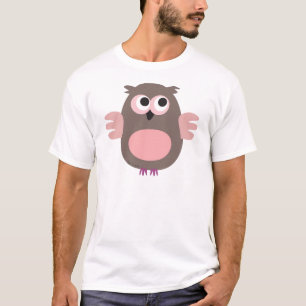 T-shirt Hibou rose drôle