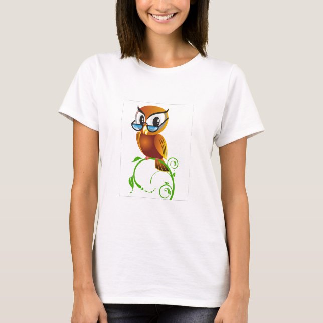 T-shirt Hibou sage avec des verres (Devant)