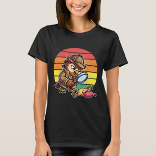 T-shirt Hibou sage détective enquête sur le mystère du pou