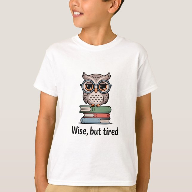 T-shirt Hibou sage mais fatigué (Devant)
