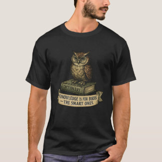T-shirt Hibou sage sur dictionnaire avec citation
