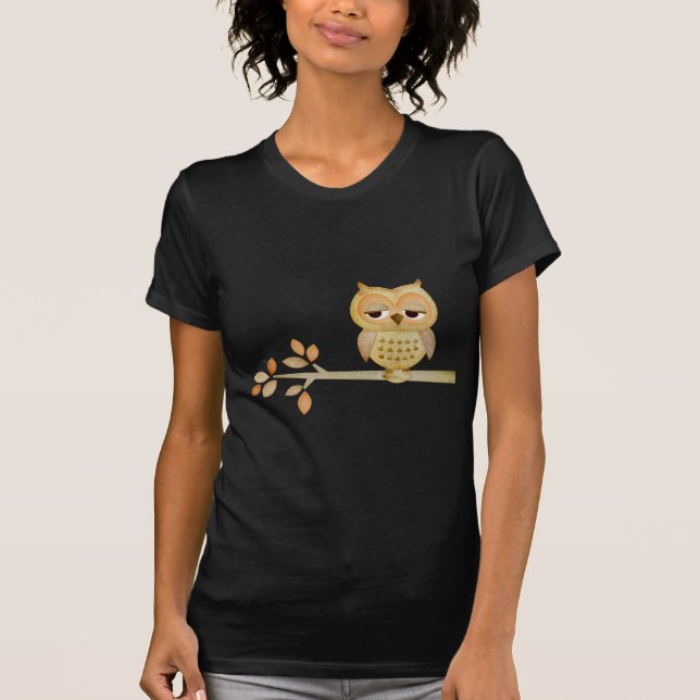 T-shirt Hibou somnolent dans l'arbre (Devant)
