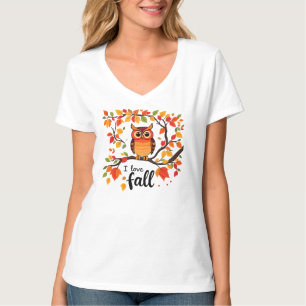 T-shirt Hibou sur branche d'arbre, j'aime le design d'auto