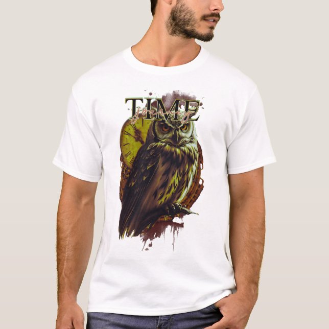 T-shirt hibou - Voyage dans le temps (Devant)