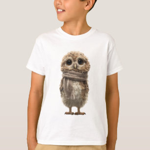 T-shirt Hiboulette à écharpe pelucheuse pour enfants