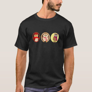 T-shirt Hiboux adorables portant des écharpes Hibou