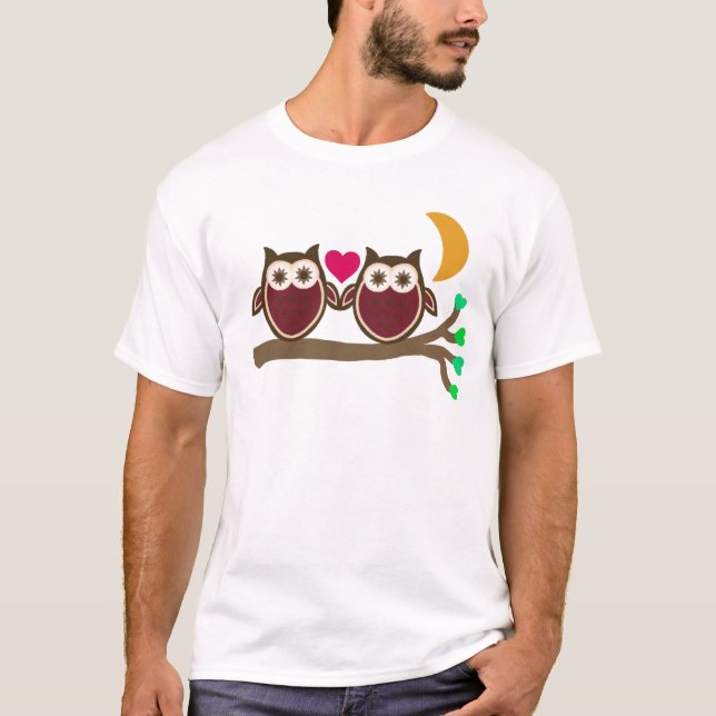 T-shirt Hiboux dans l'amour (Devant)