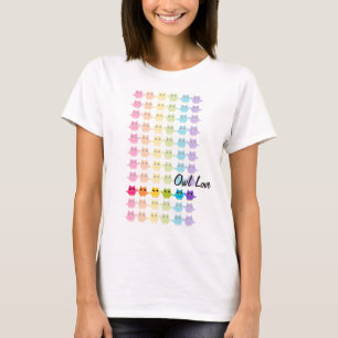 T-shirt Hiboux d'arc-en-ciel
