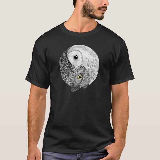 T-shirt Hiboux de Yin Yang (Devant)