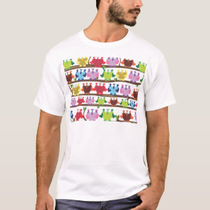 T-shirt Hiboux drôles assis sur un motif de branche