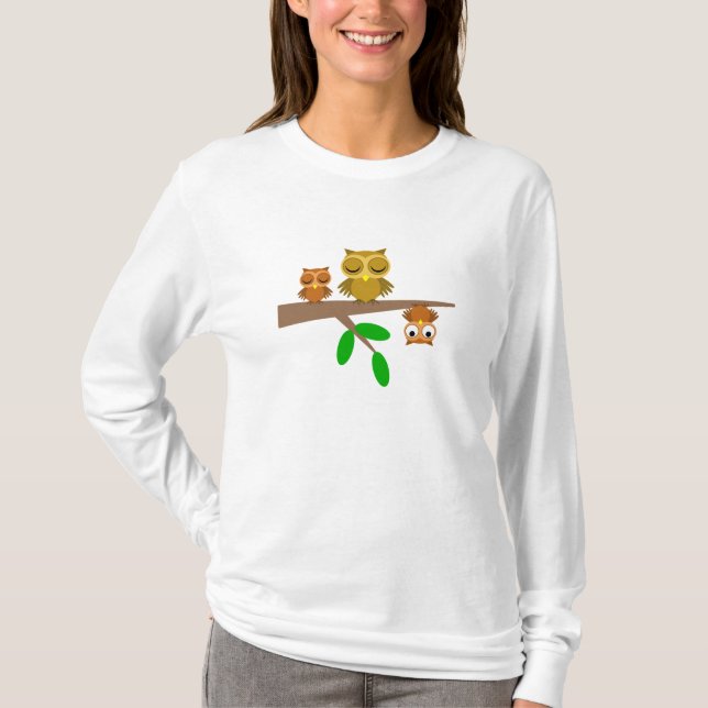 T-shirt hiboux mignons et drôles (Devant)