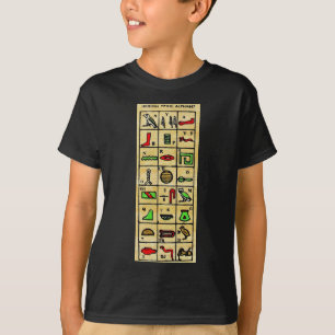 T-shirt Hiéroglyphes égyptiens, symboles alphabétiques