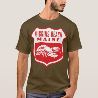 T-shirt Higgins Beach Maine Retro Shield Blanc