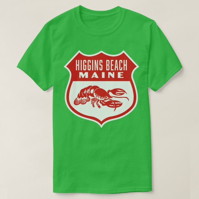 T-shirt Higgins Beach Maine Retro Shield Rouge (Design devant)