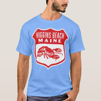 T-shirt Higgins Beach Maine Retro Shield Rouge