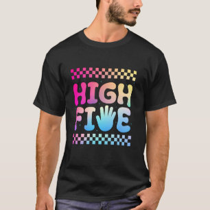 T-shirt High 5 C'est mon anniversaire cinq ans damier G