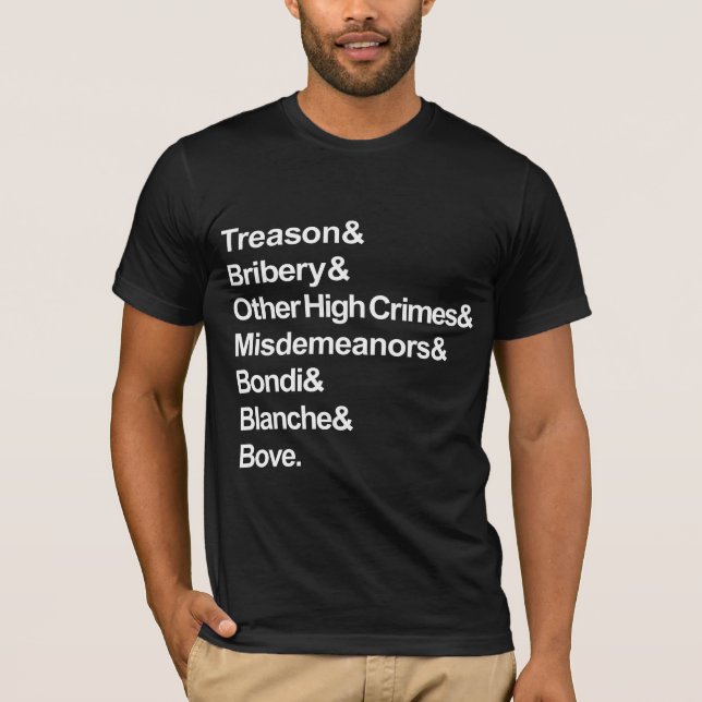 T-shirt High Crimes & Misdemeanors - Impeach Bondi Blanche (Devant)