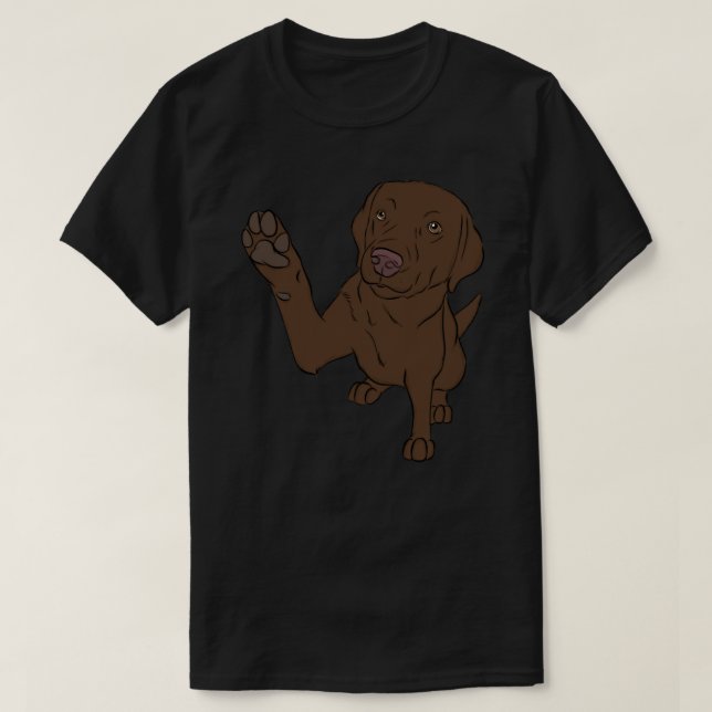 T-shirt High Five Chocolate Labrador Classic T-Shirt.png (Design devant)