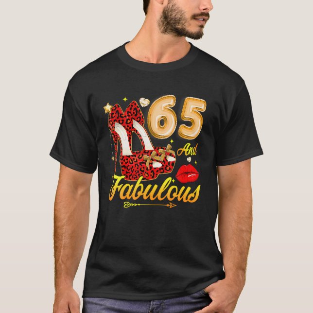 T-shirt High Heels Floral 65 Et Fabuleux 65E Anniversaire  (Devant)