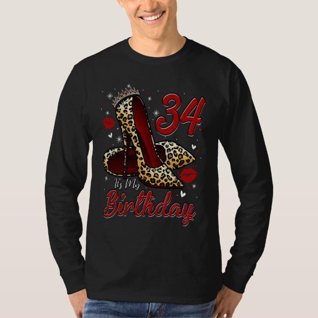 T-shirt High Heels Stepping Into My 34th Birthday 34 and F (Devant)
