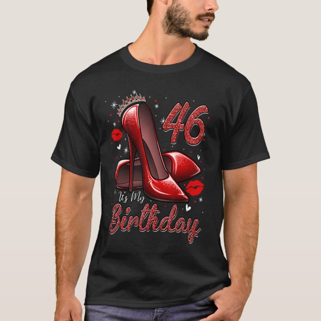 T-shirt High Heels Stepping Into My 46th Birthday 46 and F (Devant)