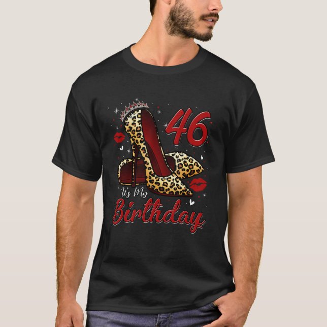T-shirt High Heels Stepping Into My 46th Birthday 46 and F (Devant)