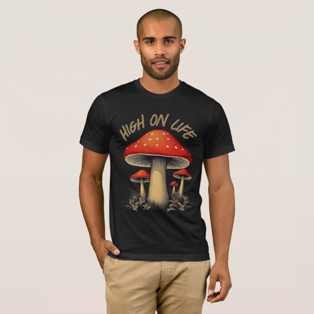 T-shirt High on Life - Champignons rétro (Devant entier)