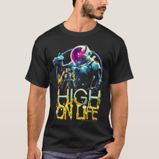 T-shirt High on Life Kenny souriant photo de groupe vintag