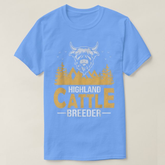 T-shirt Highland Cattle Breeder Farmer Scottish Cattle Ran (Design devant)