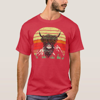T-shirt Highland Cattle Retro