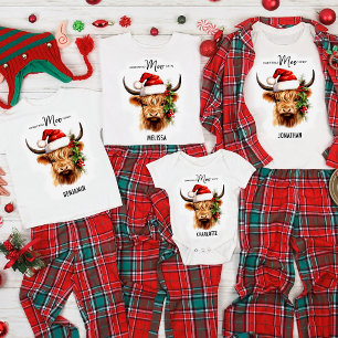 T-shirt Highland Cow Festive FarmAnimal Christmas Moo Crew