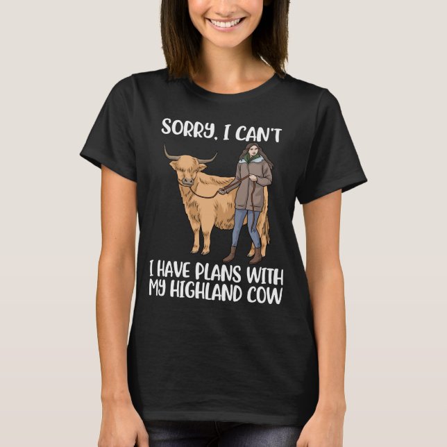 T-shirt Highland Cow Lover Femmes Scotland Highland Cow (Devant)