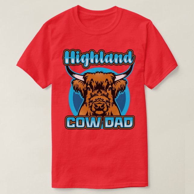 T-shirt Highland Cow Papa (Design devant)