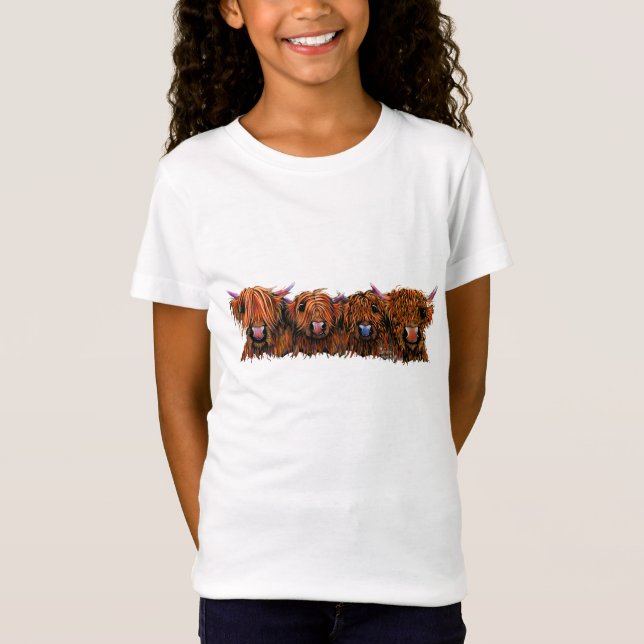 T-Shirt HiGHLaND CoW PRiNT SCoTTiSH ' THe GiNGeR NuTS ' (Devant)