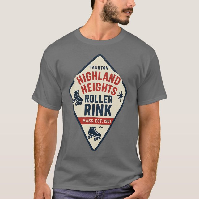 T-shirt Highland Heights Roller Rink - Taunton, MA Retro R (Devant)