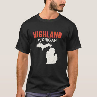 T-shirt Highland Michigan USA State America Travel Michiga