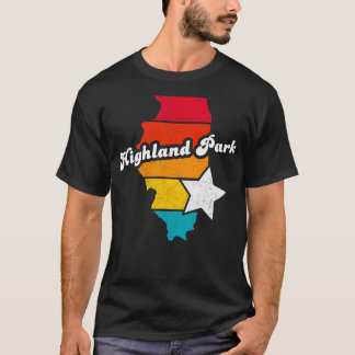 T-shirt Highland Park Illinois Vintage Souvenir déshabillé