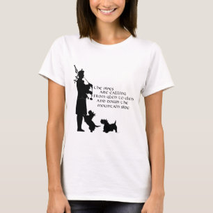 T-shirt Highland Piper avec chiens Scottie