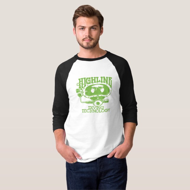 T-shirt Highline Diving Tech Retro (Logo Vert) 3/4  (Devant entier)
