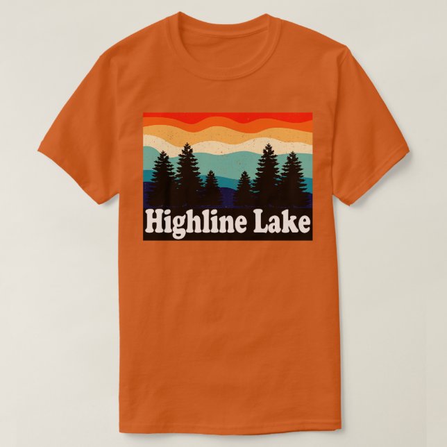 T-shirt Highline Lake Colorado Retro (Design devant)