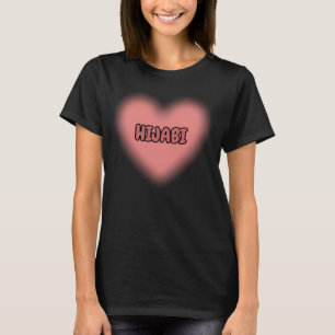 T-shirt HIJABI Joli cœur rose Dessin de hijab