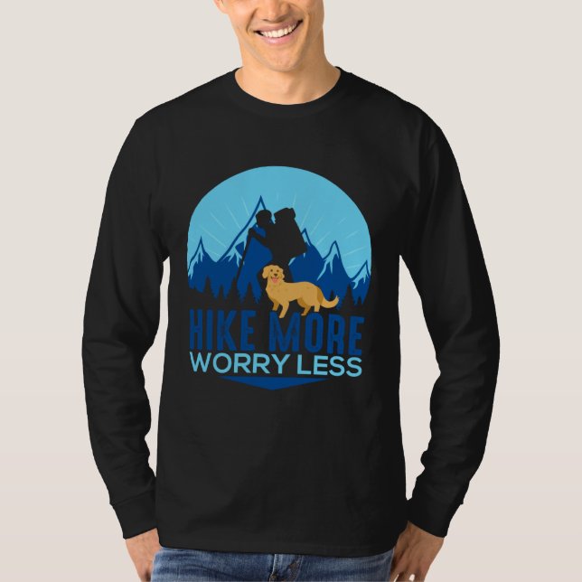 T-shirt Hike More Worry Less Golden Retriever Hiking Mount (Devant)