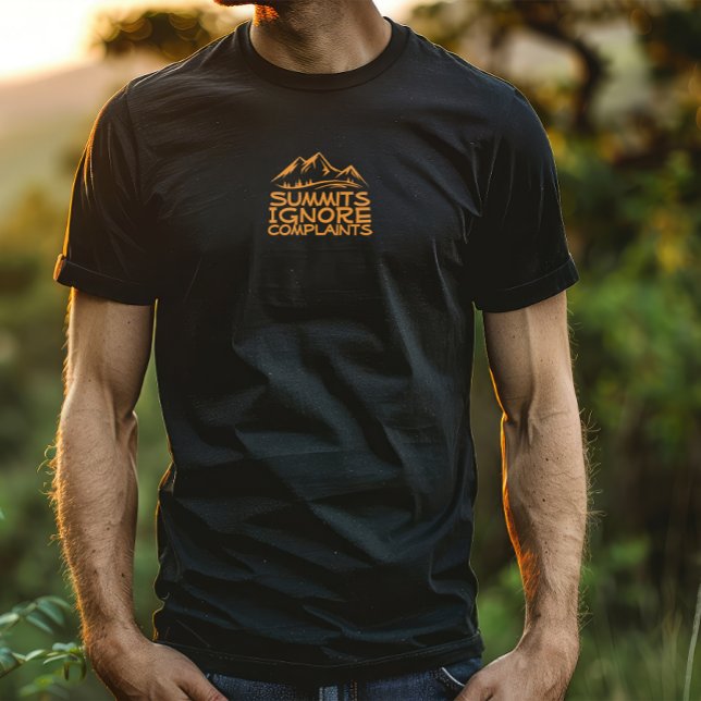 T-shirt Hiker camping humor black orange (Créateur téléchargé)