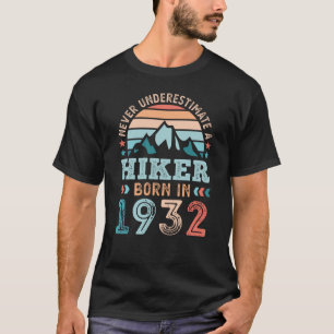 T-shirt Hiker né en 1932 90e anniversaire Randonnée Retro