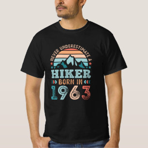 T-shirt Hiker né en 1963 60e anniversaire Randonnée Retro