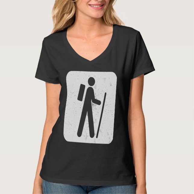 T-shirt Hiker Sign  for Hikers and Campers Backpacking (Devant)