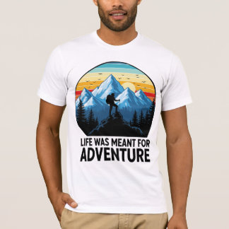 T-shirt Hiker Silhouette Mountain Adventure Design