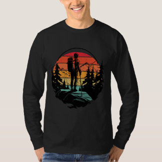 T-shirt Hiker sunset retro 